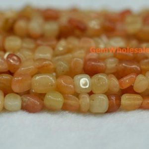 Shop Aventurine Chip & Nugget Beads! 15.5" 3~5mm Natural red aventurine pebbles beads, small red aventurine stone pebbles, red aventurine potato beads, small nugget beads | Natural genuine chip Aventurine beads for beading and jewelry making.  #jewelry #beads #beadedjewelry #diyjewelry #jewelrymaking #beadstore #beading #affiliate #ad