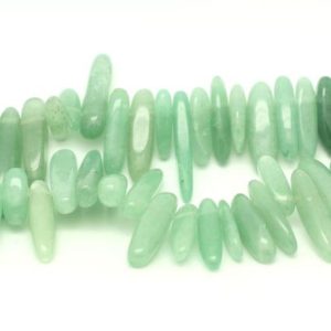 Shop Aventurine Chip & Nugget Beads! Wire 39cm Env – Stone Beads – Aventurine 70pc Green Rock Chips Sticks 12-25mm | Natural genuine chip Aventurine beads for beading and jewelry making.  #jewelry #beads #beadedjewelry #diyjewelry #jewelrymaking #beadstore #beading #affiliate #ad