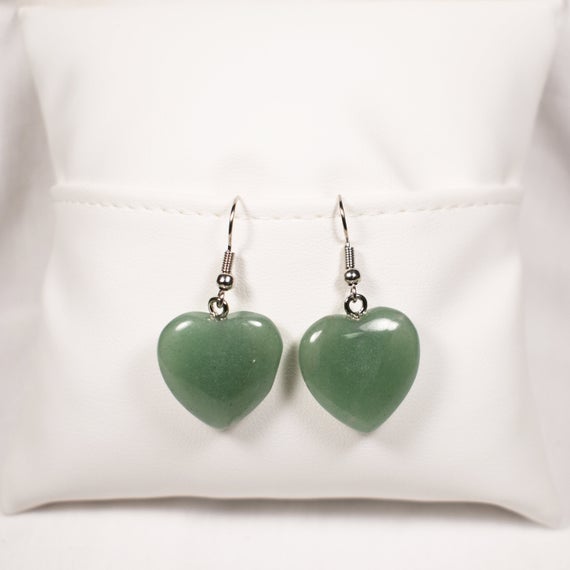 Natural Green Aventurine Earrings, Heart Chakra Earrings, Aventurine Jewelry, Gemstone Earrings, Natural Stone Earrings, Anniversary Gift