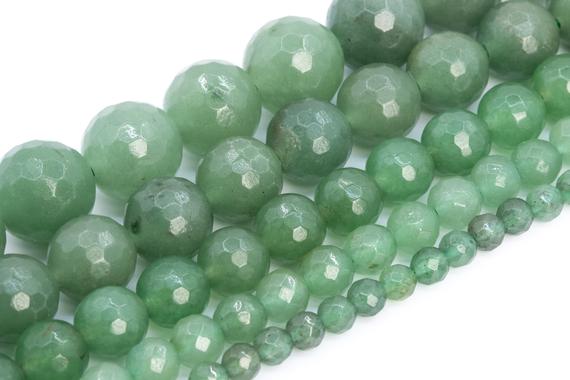Green Aventurine Beads Grade Aaa Genuine Natural Gemstone Micro Faceted Round Loose Beads 6mm 8mm 10mm Bulk Lot Options