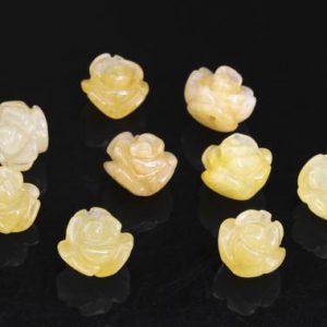 5 Beads Orange Yellow Aventurine Handcrafted Beads Rose Carved Flower Gemstone 8MM 10MM 12MM Bulk Lot Options | Natural genuine other-shape Aventurine beads for beading and jewelry making.  #jewelry #beads #beadedjewelry #diyjewelry #jewelrymaking #beadstore #beading #affiliate #ad