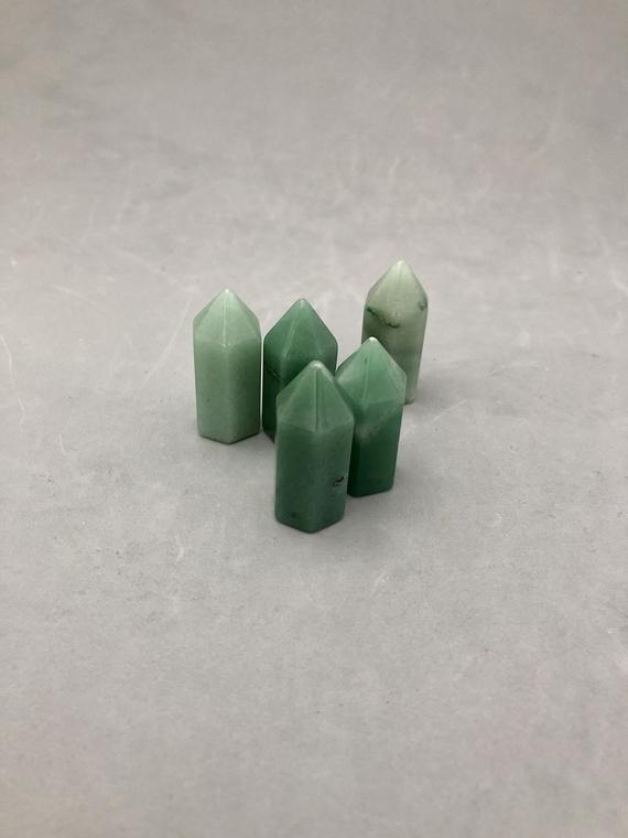 Green Aventurine Mini Crystal Point (1 3/8" Tall) For Crystal Grids, Heart Chakra Crystal, Abundance, Prosperity, Opportunity, New Growth
