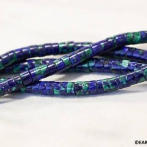 S/ Azurite Malachite 4mm/ 3mm Heishi beads 15.5 inches strand Routinely enhanced blue/green mixed beads for jewelry making | Natural genuine other-shape Azurite beads for beading and jewelry making.  #jewelry #beads #beadedjewelry #diyjewelry #jewelrymaking #beadstore #beading #affiliate #ad
