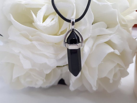 Black Tourmaline Necklaces For Women • Tourmaline Pendant • Black Tourmaline Point • Raw Black Tourmaline Protection Pendant  • Gift For Mom