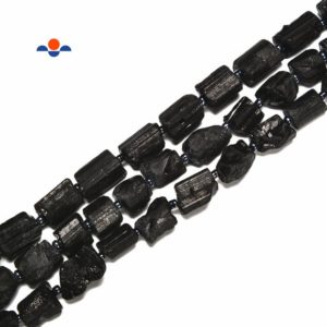 Black Tourmaline Rough Irregular Cylinder Tube Beads 10mm 15mm 18mm 15.5''Strand | Natural genuine other-shape Gemstone beads for beading and jewelry making.  #jewelry #beads #beadedjewelry #diyjewelry #jewelrymaking #beadstore #beading #affiliate #ad