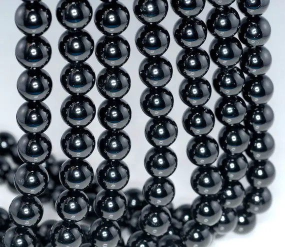 10mm Black Tourmaline Gemstone Grade Aaa Round Loose Beads 15.5 Inch Full Strand (90182515-395)