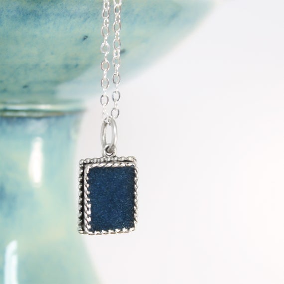 Blue Azurite Necklace - Third Eye Chakra Necklace - Blue Azurite Pendant - Stocking Stuffer