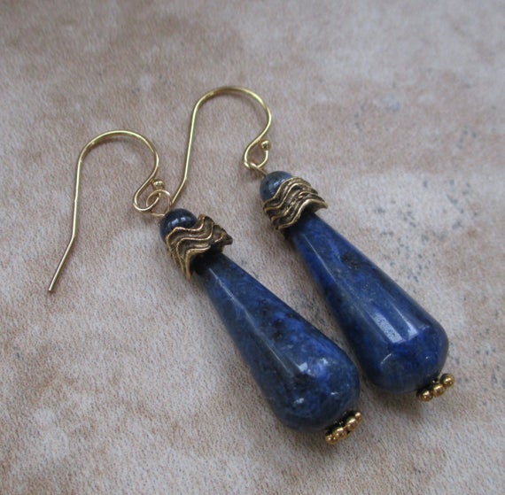 Blue Earrings | Blue Stone Earrings | Dumortierite Earrings
