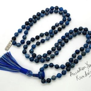 Blue Gems Stone Dumortierite Beaded Necklace Quartz Crystal Mens Jewelry Gemstone Mala Necklace Dumortierite handmade long womens mala neckl | Natural genuine Gemstone necklaces. Buy handcrafted artisan men's jewelry, gifts for men.  Unique handmade mens fashion accessories. #jewelry #beadednecklaces #beadedjewelry #shopping #gift #handmadejewelry #necklaces #affiliate #ad