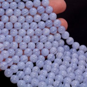 Shop Blue Lace Agate Beads! Chalcedony Blue Lace Agate Gemstone Grade Aaa Round 4mm 6mm 7mm 8mm 10mm Loose Beads 15.5 Inch Full Strand Bulk Lot 1, 2, 6, 12 And 50 (a271) | Natural genuine beads Blue Lace Agate beads for beading and jewelry making.  #jewelry #beads #beadedjewelry #diyjewelry #jewelrymaking #beadstore #beading #affiliate #ad