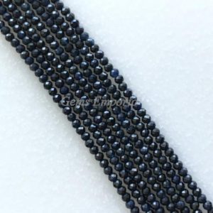 Shop Sapphire Round Beads! Blue Sapphire Beads, Micro Faceted Round Beads, Size 2.0 mm, 13" Strand. Super Fine Quality. Price per Strand | Natural genuine round Sapphire beads for beading and jewelry making.  #jewelry #beads #beadedjewelry #diyjewelry #jewelrymaking #beadstore #beading #affiliate #ad