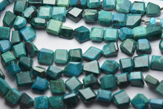 8 Inches Strand,natural Chrysocolla Faceted Fancy Nuggets Shape, Size. 11-14mm