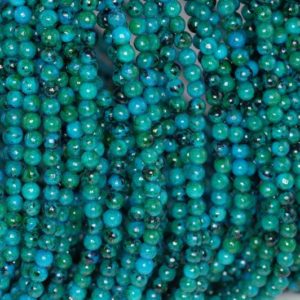 4mm Turquoise Chrysocolla Gemstone Round 4mm Loose Beads 15.5 inch Full Strand (90114163-206) | Natural genuine round Chrysocolla beads for beading and jewelry making.  #jewelry #beads #beadedjewelry #diyjewelry #jewelrymaking #beadstore #beading #affiliate #ad