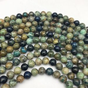 Shop Chrysocolla Round Beads! 8mm Natural Chrysocolla Beads, Round Gemstone Beads, Wholesale Beads | Natural genuine round Chrysocolla beads for beading and jewelry making.  #jewelry #beads #beadedjewelry #diyjewelry #jewelrymaking #beadstore #beading #affiliate #ad