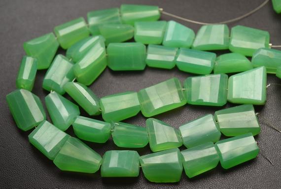 8 Inches Strand,chrysoprase Chalcedony Faceted Fancy Nuggets Shape, Size. 14-16mm