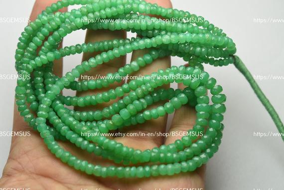 15 Inches Strand,finest Quality,natural Chrysoprase Faceted Rondelles,size 4-6mm
