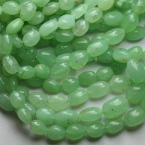 Shop Chrysoprase Bead Shapes! 14 Inches Strand, natural Chrysoprase Smooth Oval Beads, size 6-11mm | Natural genuine other-shape Chrysoprase beads for beading and jewelry making.  #jewelry #beads #beadedjewelry #diyjewelry #jewelrymaking #beadstore #beading #affiliate #ad