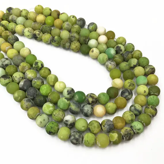 8mm Matte Chrysoprase Beads, Round Gemstone Beads, Wholesale Beads