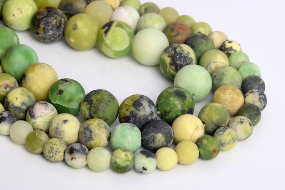 Genuine Natural Matte Chrysoprase / Australian Jade Loose Beads Round Shape 6mm 8mm 10mm