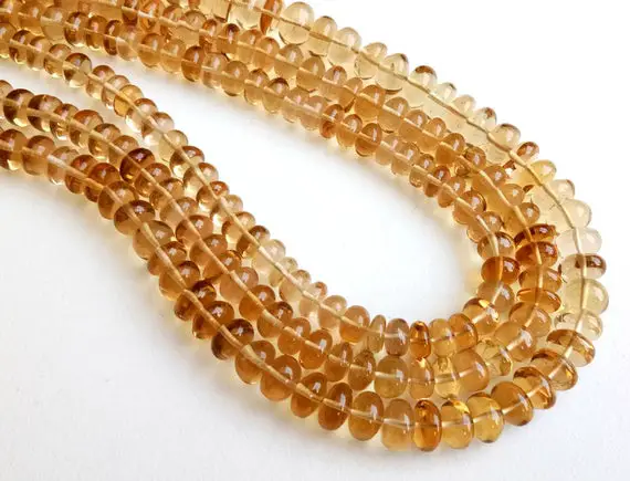 7-11mm Citrine Plain Rondelle Beads, Sparkling Orange Huge Citrine Plain Rondelles, 13 Inches Citrine Plain Beads For Jewerly - Pusdg7