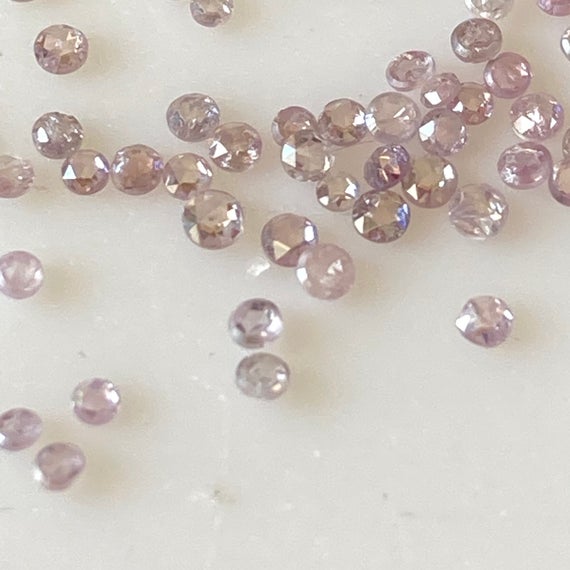 10 Pieces 1.3mm Natural Pink Rose Cut Diamond Loose, Very Tiny Pink Diamond Rose Cut Loose Diamond Cabochon, Dds631/4