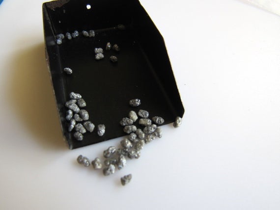 2 Carat Weight 2mm To 3mm Undrill Grey Uncut Loose Diamond, Rough Raw Diamond Chips For Making Jewelry