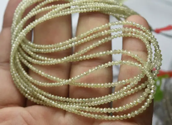 16 Inches Strand,finest Quality,natural Sparkle Yellow Diamond Faceted Rondelles,1.8-3.5mm,