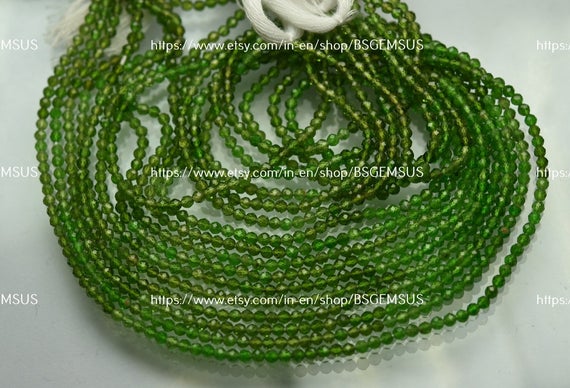13 Inch Strand,natural Chrome Diopside Faceted Rondelles. Size 2.40mm