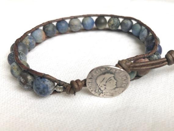 Dumortierite Bracelet - Dumortierite Jewelry - Men's Bracelet - Men's Jewelry - Women's Bracelet - Women's Jewelry - Blue Bracelet