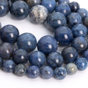 Shop Dumortierite Round Beads! Genuine Natural Blue Dumortierite Loose Beads Round Shape 6mm 8mm 12mm | Natural genuine round Dumortierite beads for beading and jewelry making.  #jewelry #beads #beadedjewelry #diyjewelry #jewelrymaking #beadstore #beading #affiliate #ad
