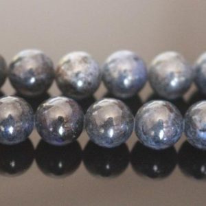 Shop Dumortierite Beads! Natural Dumortierite Smooth Round Beads,4mm 6mm 8mm 10mm 12mm Blue Dumortierite Beads Wholesale Supply,one strand 15" | Natural genuine round Dumortierite beads for beading and jewelry making.  #jewelry #beads #beadedjewelry #diyjewelry #jewelrymaking #beadstore #beading #affiliate #ad