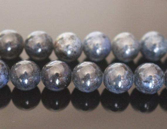 Natural Dumortierite Smooth Round Beads,4mm 6mm 8mm 10mm 12mm Blue Dumortierite Beads Wholesale Supply,one Strand 15"