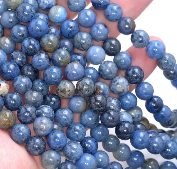 Genuine Natural South Africa Dumortierite Gemstone Grade Aa Round 4mm 6mm 8mm 10mm Loose Beads 15 Inch Full Strand Bulk Lot 1,2,6,12 And 50