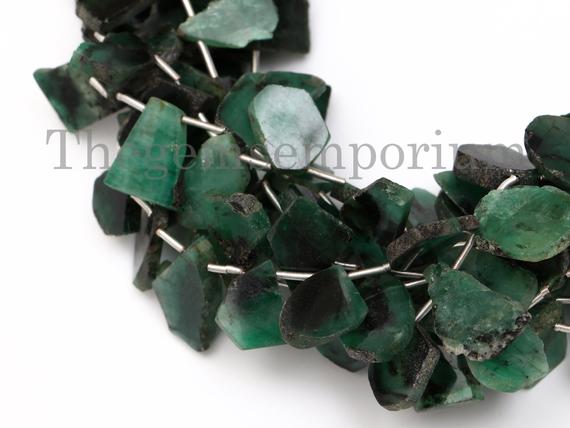 Emerald Flat Fancy Nuggets Beads, Emerald  Beads, Emerald Nuggets Beads, Emerald Fancy Beads, Flat Fancy Nuggets, Nugget Flat Beads, Beads