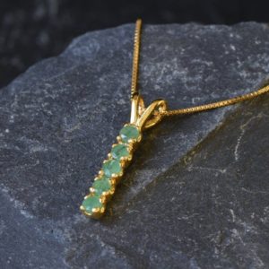 Shop Emerald Jewelry! Gold Emerald Pendant, Emerald Pendant, Natural Emerald, May Birthstone, Minimal Pendant, Green Pendant, Vintage Pendant, Layering Necklace | Natural genuine Emerald jewelry. Buy crystal jewelry, handmade handcrafted artisan jewelry for women.  Unique handmade gift ideas. #jewelry #beadedjewelry #beadedjewelry #gift #shopping #handmadejewelry #fashion #style #product #jewelry #affiliate #ad