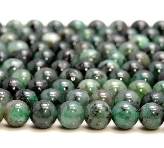 Genuine 100% Natural Colombia Emerald Gemstone Green Grade Aa 3mm 4mm 5mm 6mm 8mm Round Loose Beads (a244)