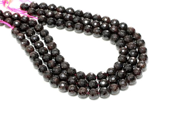 10mm Round Faceted Garnet Beads,beads Wholesale Bulk,diy Supplies,gemstone Beads,lot Beads Faceted Gems,garnet Gemstone - 16" Strand