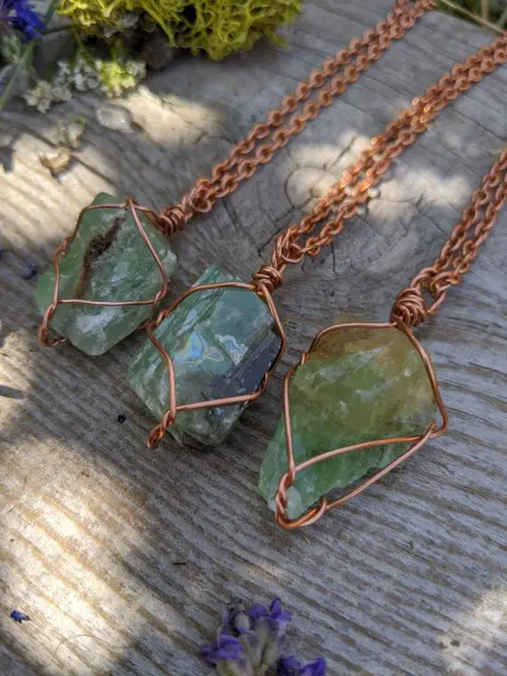 Gemmy Green Calcite Crystal Pendant, Emerald Calcite Crystal Necklace, Emerald Calcite Pendant, Green Calcite Crystal Necklace, Natural Gree