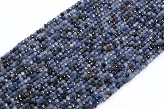 Genuine Natural Myanmar Sapphire Loose Beads Grade A Faceted Round Shape 2mm