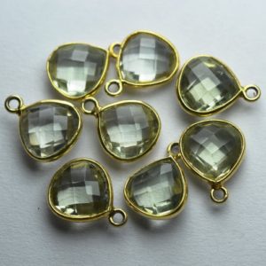 Shop Green Amethyst Beads! 925 Sterling Vermeil Silver,Natural Green Amethyst Faceted Heart Shape Connector,5 Piece Of  14mm App. | Natural genuine faceted Green Amethyst beads for beading and jewelry making.  #jewelry #beads #beadedjewelry #diyjewelry #jewelrymaking #beadstore #beading #affiliate #ad