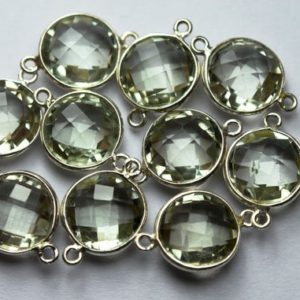 Shop Green Amethyst Beads! 925 Sterling Silver,Natural Green Amethyst Faceted Coins Shape Connector,5 Piece Of  17mm App. | Natural genuine faceted Green Amethyst beads for beading and jewelry making.  #jewelry #beads #beadedjewelry #diyjewelry #jewelrymaking #beadstore #beading #affiliate #ad