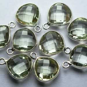 Shop Green Amethyst Beads! 925 Sterling Silver,Natural Green Amethyst Faceted Heart Shape Connector,5 Piece Of  16mm App. | Natural genuine faceted Green Amethyst beads for beading and jewelry making.  #jewelry #beads #beadedjewelry #diyjewelry #jewelrymaking #beadstore #beading #affiliate #ad