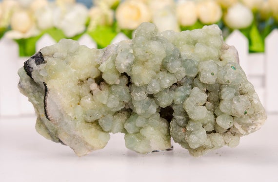 Green Prehnite Cluster Raw Natural Gemstone Botryoidal Stone-epidote-quartz Geode-gift For Her/him-decor-chakra&reiki-healing