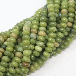 Shop Serpentine Beads! Green Serpentine Rondelle Bead Strand (15.5 Inches long) | Natural genuine beads Serpentine beads for beading and jewelry making.  #jewelry #beads #beadedjewelry #diyjewelry #jewelrymaking #beadstore #beading #affiliate #ad