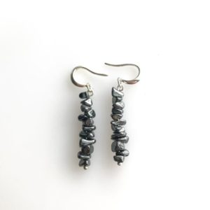 Natural Hematite Earrings Grounding Jewelry, EMF Protection Raw Crystal Earrings | Natural genuine Gemstone earrings. Buy crystal jewelry, handmade handcrafted artisan jewelry for women.  Unique handmade gift ideas. #jewelry #beadedearrings #beadedjewelry #gift #shopping #handmadejewelry #fashion #style #product #earrings #affiliate #ad