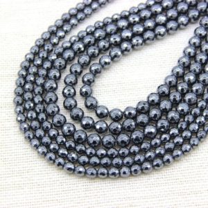 Shop Hematite Faceted Beads! Natural Hematite Faceted Round Beads 6mm 8mm 10mm, Gray Hematite Beads, Gray Gemstone Beads, Dark Gray Beads, Man Jewelry Beads | Natural genuine faceted Hematite beads for beading and jewelry making.  #jewelry #beads #beadedjewelry #diyjewelry #jewelrymaking #beadstore #beading #affiliate #ad