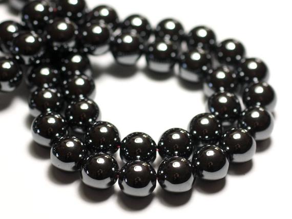 10pc - Perles De Pierre - Hématite Boules 10mm   4558550030191