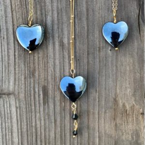 Shop Hematite Pendants! Chakra Jewelry / Hematite / Hematite Heart Necklace / Hematite Pendant / Hematite Heart / Reiki Jewelry / Gold Filled | Natural genuine Hematite pendants. Buy crystal jewelry, handmade handcrafted artisan jewelry for women.  Unique handmade gift ideas. #jewelry #beadedpendants #beadedjewelry #gift #shopping #handmadejewelry #fashion #style #product #pendants #affiliate #ad