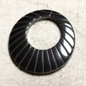 Shop Hematite Pendants! Stone Donut pendant – Hematite carved 39 mm with hole – 4558550032638 | Natural genuine Hematite pendants. Buy crystal jewelry, handmade handcrafted artisan jewelry for women.  Unique handmade gift ideas. #jewelry #beadedpendants #beadedjewelry #gift #shopping #handmadejewelry #fashion #style #product #pendants #affiliate #ad