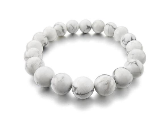 White Howlite Bracelet, 7 Chakra Bracelets For Women, Men Bracelet, Mens Bracelet Men, Gift For Women, Gift For Her, Unisex